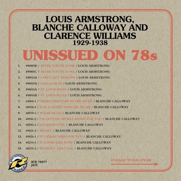 Louis Armstrong, Blanche Calloway & Clarence Williams - Unissued On 78s Hot Dances
