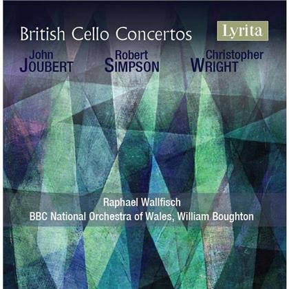 John Joubert (*1927), Robert Simpson, Christopher Wright *1954, William Boughton, Raphael Wallfisch, &hellip; - British Cello Concertos