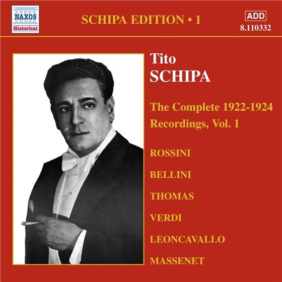 Tito Schipa & Diverse Gesang - Compl. Recordings 1