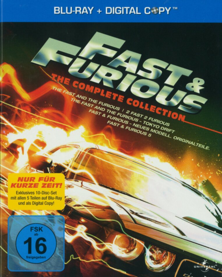 Fast and the Furious 1 - 5 5 Blu-rays