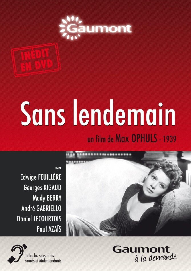 Sans lendemain (1939) Collection Gaumont à la demande, s/w