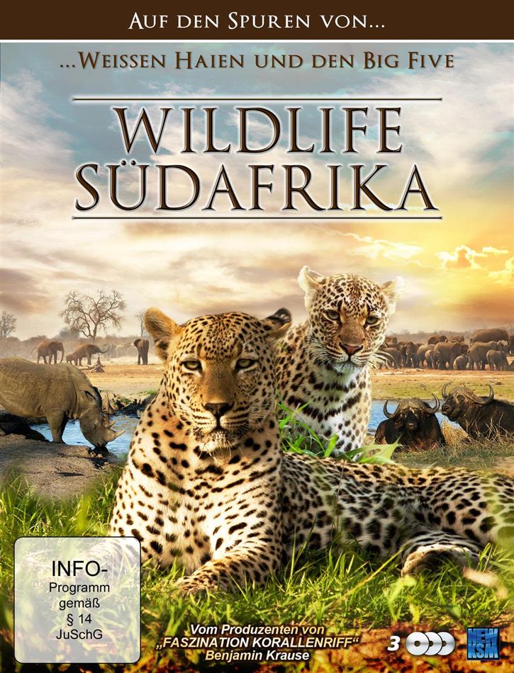 Wildlife Südafrika - Auf den Spuren von weissen Haien und den Big Five 3 DVDs