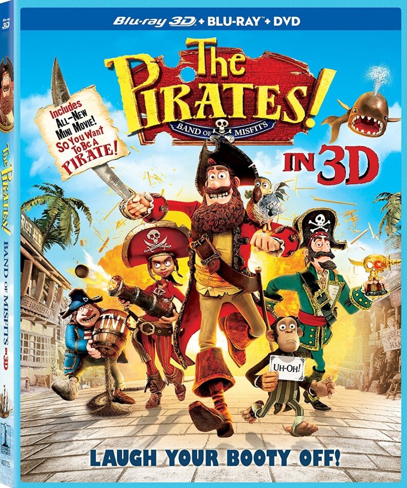 The Pirates! - Band of Misfits (2012) Blu-ray 3D (+2D) + Blu-ray + DVD