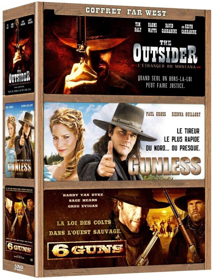 The Outsider / Gunless / 6 Guns 3 DVD