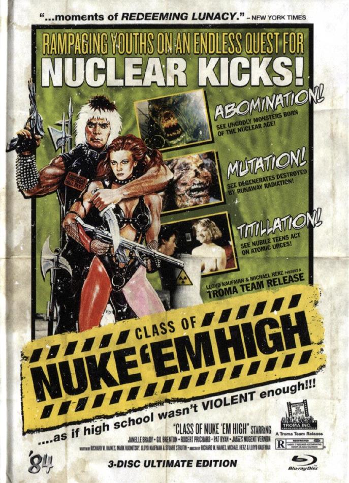 Class of Nuke'Em High (1986) Limited Edition, Ultimate Edition, Uncut, Blu-ray + 2 DVDs