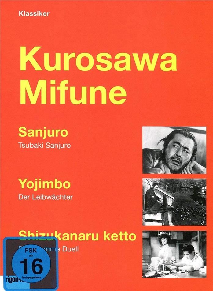Kurosawa & Mifune Box - Sanjuro / Yojimbo / Shizukanaru ketto Trigon-Film, 3 DVDs