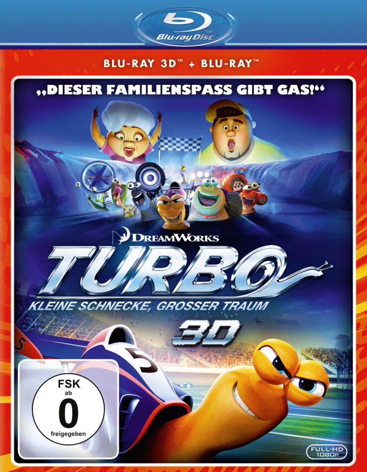 Turbo - Kleine Schnecke, grosser Traum (2013) Deluxe Edition, Blu-ray 3D (+2D) + DVD