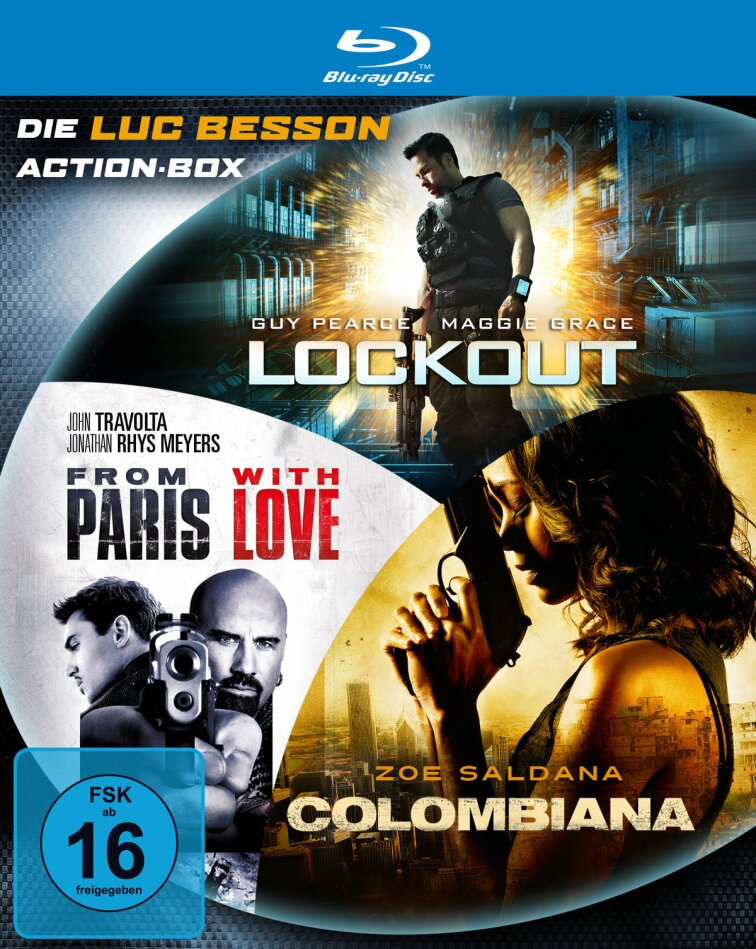 Luc Besson - Action Box - Lockout / From Paris with Love / Colombiana 3 Blu-rays