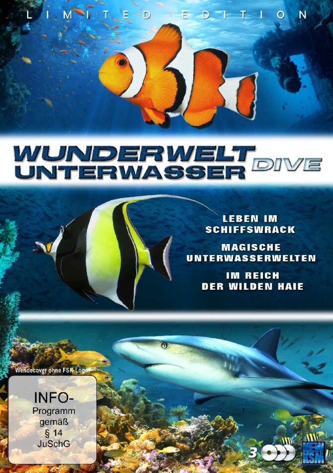 Wunderwelt Unterwasser - Dive Limited Edition, 3 DVDs