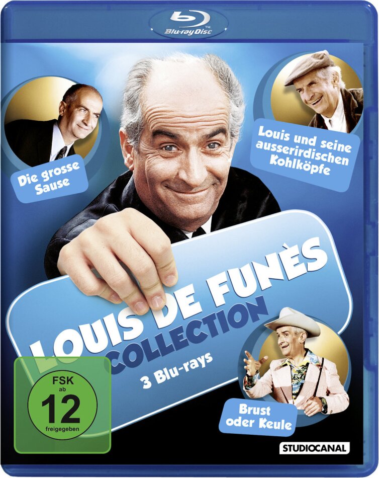 Louis de Funès Collection - Brust oder Keule / Louis und seine ausserirdischen Kohlköpfe / Die grosse Sause 3 Blu-rays