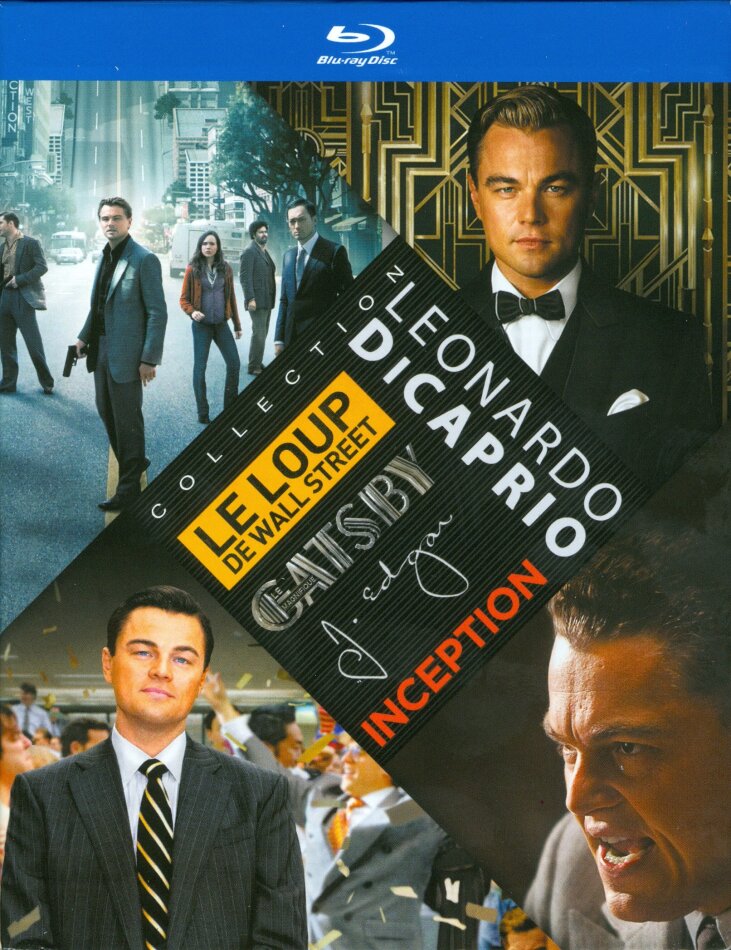 Leonardo DiCaprio Collection - Le loup de Wall Street / Gatsby le magnifique / J. Edgar / Inception 4 Blu-rays