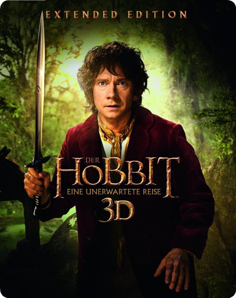 Der Hobbit - Eine unerwartete Reise (2012) Extended Edition, Steelbook, 5 Blu-ray 3D (+2D)
