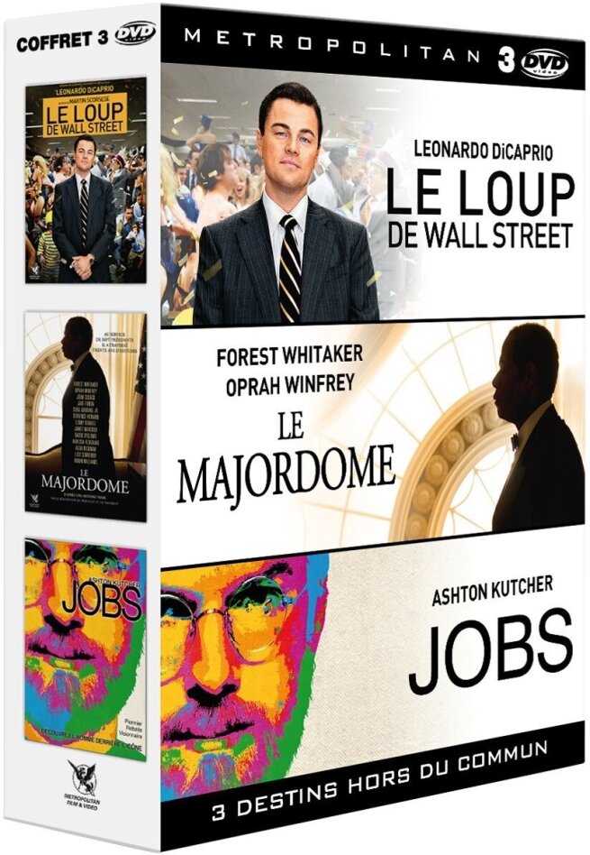 Le loup de Wall Street / Le Majordome / Jobs 3 DVDs