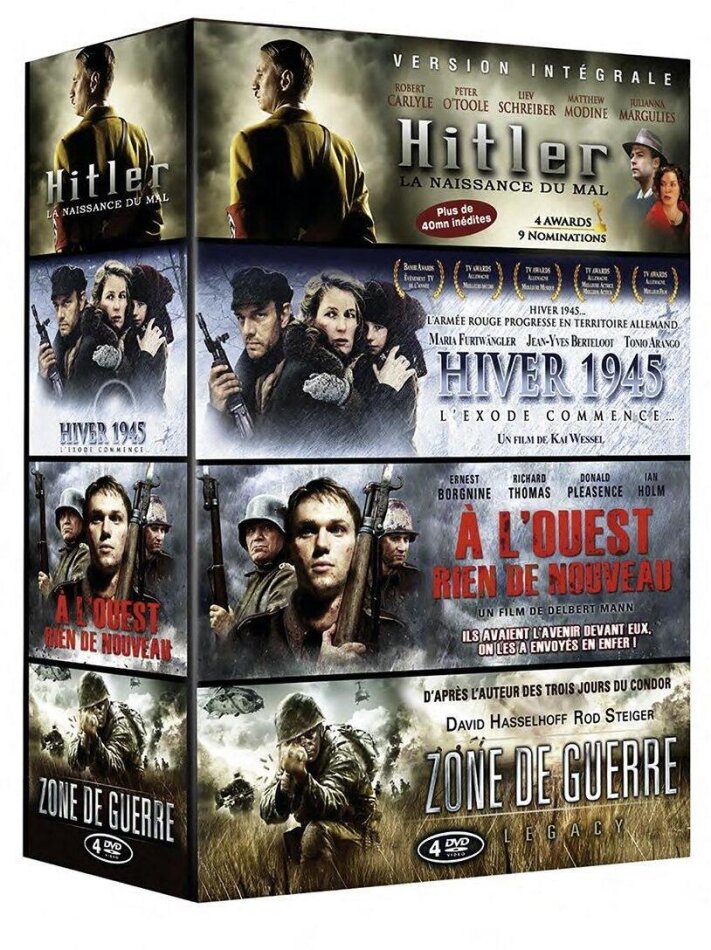 Coffret Guerre - Hitler: La naissance du Mal / Hiver 1945 / À l'Ouest rien de nouveau / Zone de guerre 4 DVDs