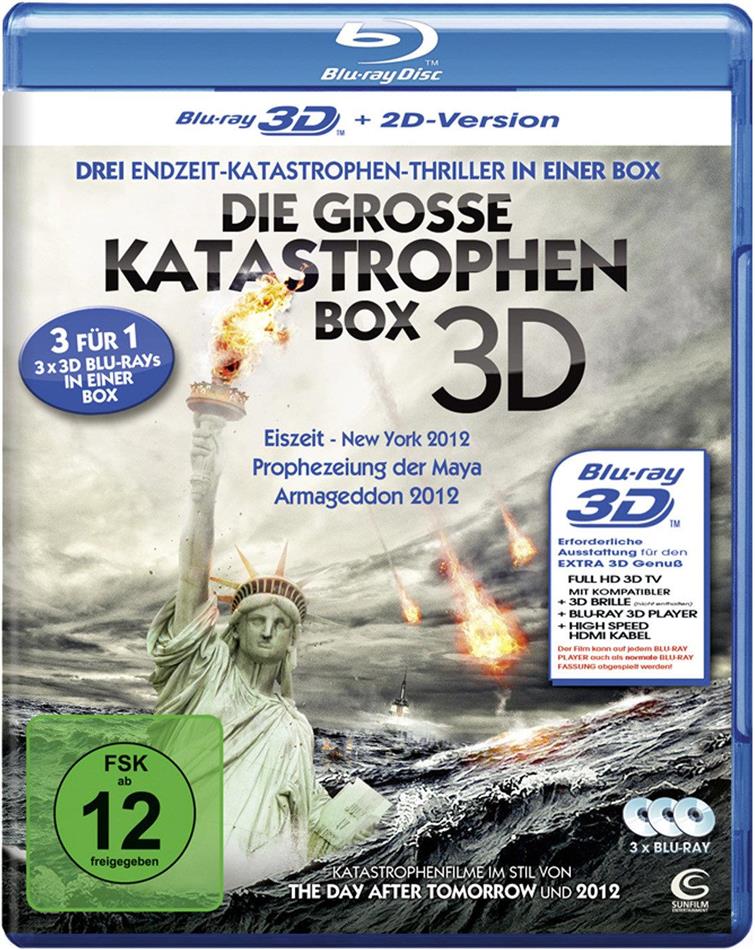 Die grosse Katastrophen Box - Eiszeit - New York 2012 / Prophezeiung der Maya / Armageddon 2012 3 Blu-ray 3D (+2D)