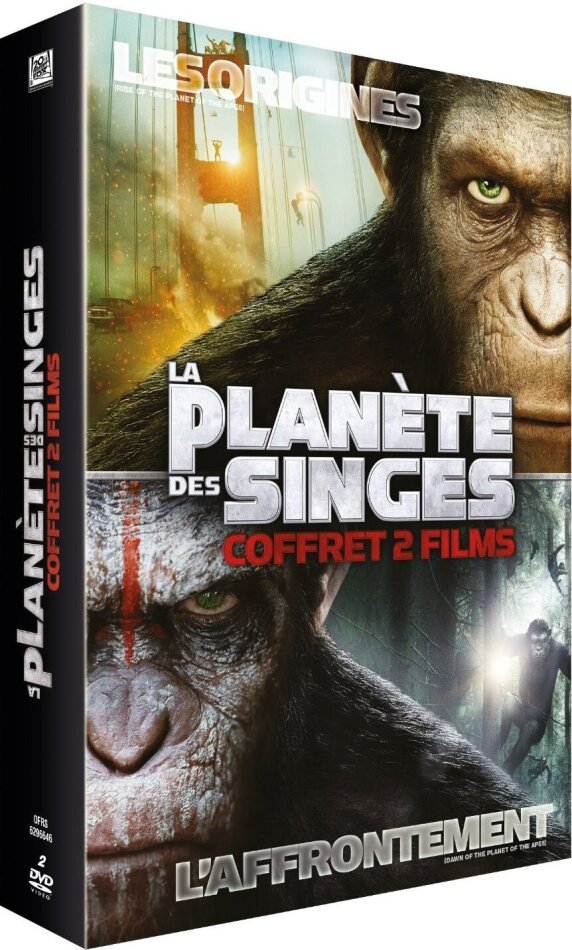 La planète des singes - Les origines (2011) / La planète des singes - L'affrontement (2014) 2 DVD