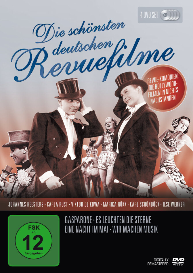 Die schönsten deutschen Revuefilme - Gasparone / Es leuchten die Sterne / Eine Nacht im Mai / Wir machen Musik Digitally Remastered, b/w, 4 DVDs