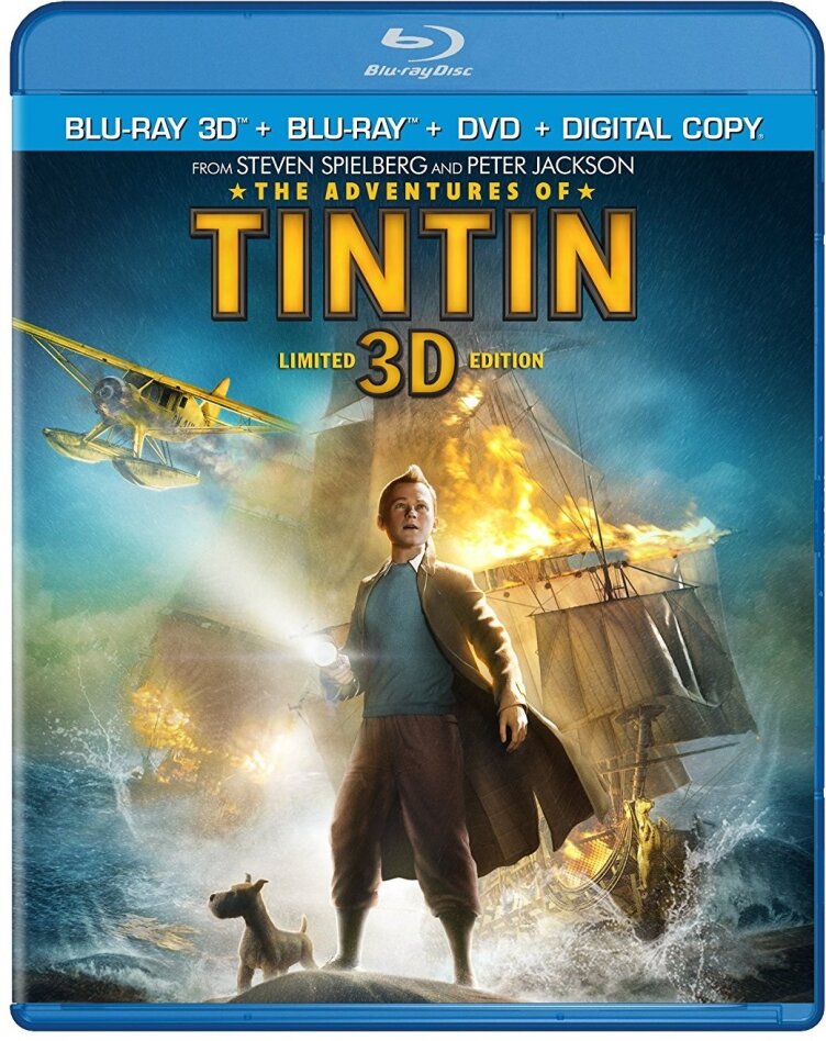 The Adventures of Tintin (2011) Blu-ray 3D (+2D) + Blu-ray + DVD