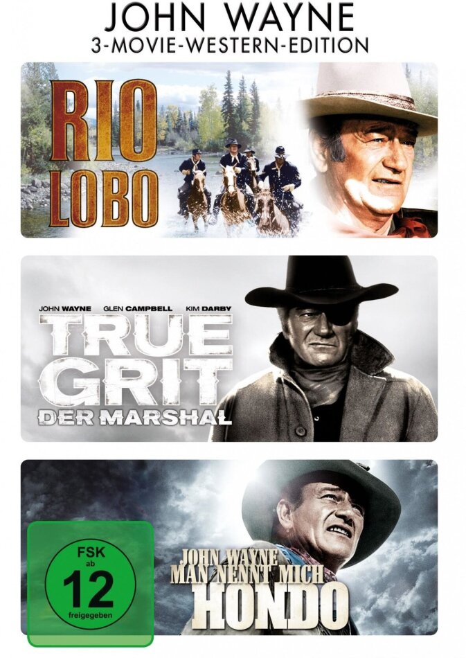 John Wayne 3-Movi-Western-Edition - Rio Lobo / True Grit - Der Marshal / Man nennt mich Hondo 3 DVDs