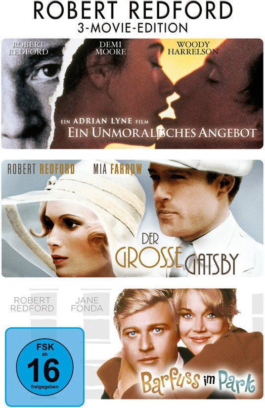 Ein unmoralisches Angebot / Der grosse Gatsby / Barfuss im Park - Robert Redford - 3-Movie-Edition 3 DVDs