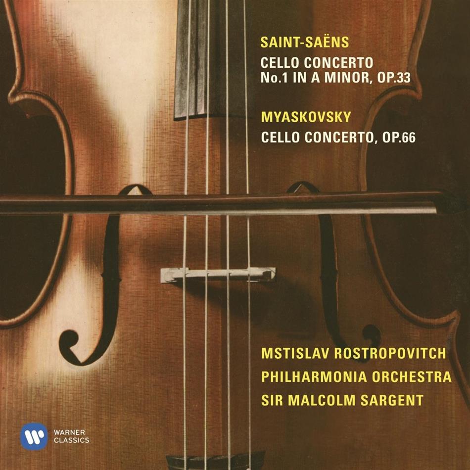 Camille Saint-Saëns (1835-1921), Nikolai Myaskovsky (1881-1950), Sir Malcolm Sargent, Mstislav Rostropovitsch & Philharmonia Orchestra - Cellokonzert Nr. 1 Op. 33, Cellokonzert Op. 66 - Rostropowitsch-Edition