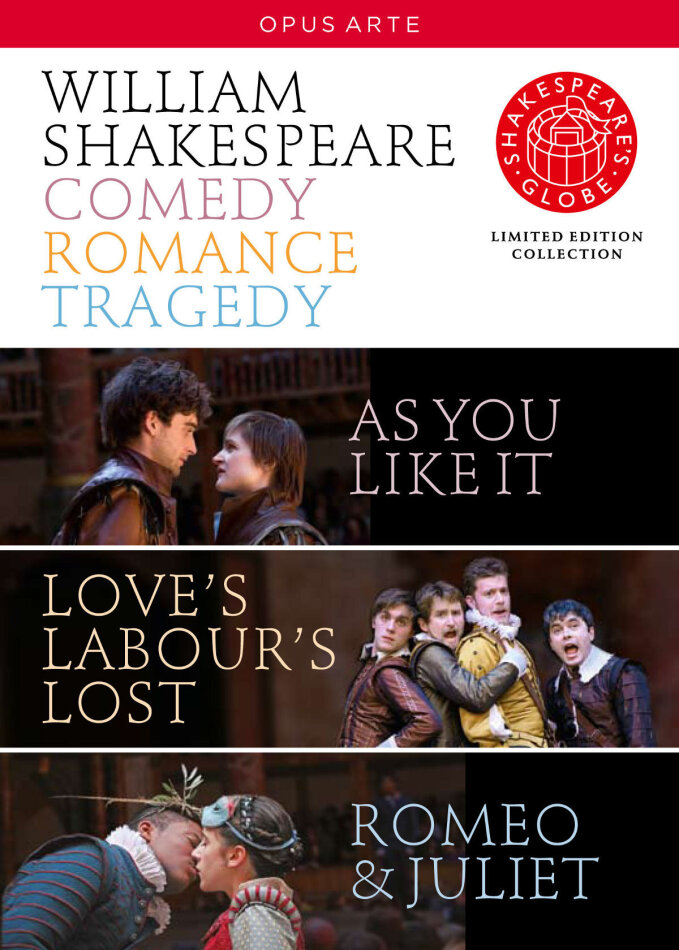 Shakespeare - Comedy, Romance, Tragedy - Globe Theatre Opus Arte, Shakespeare's Globe, Limited Edition, 4 DVDs