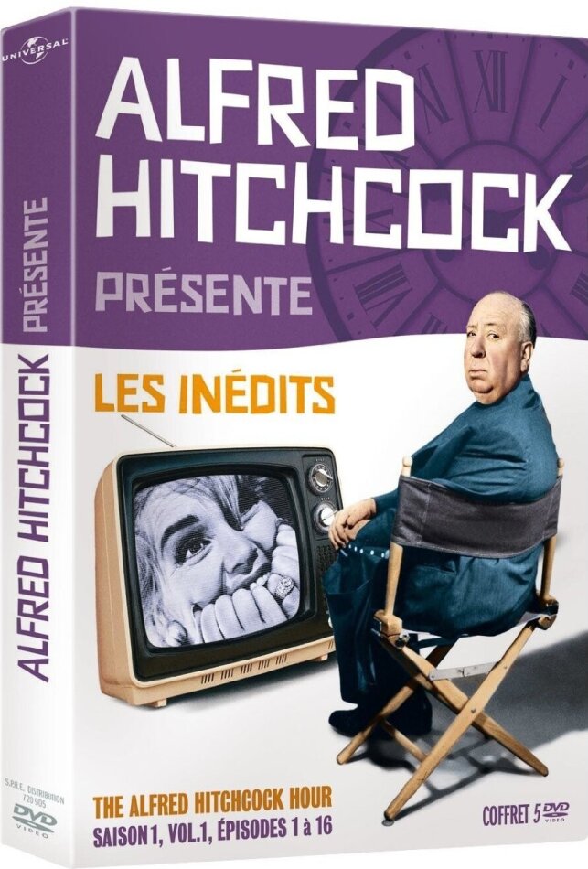 Alfred Hitchcock présente - Les inédits - The Alfred Hitchcock Hour - Saison 1, vol. 1, épisodes 1 à 16 (1962) b/w, 5 DVDs