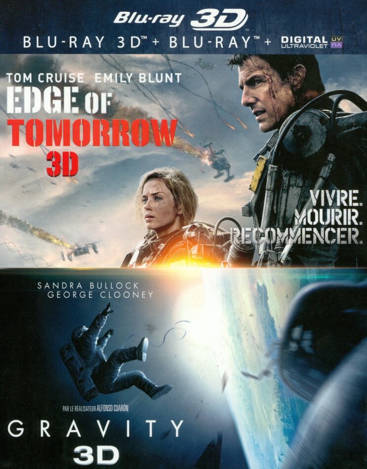 Edge of Tomorrow / Gravity 2 Blu-ray 3D + 2 Blu-rays