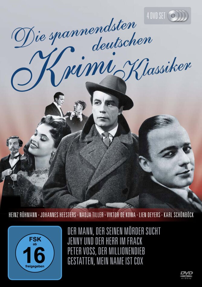 Die spannendsten deutschen Krimi Klassiker s/w, 4 DVDs