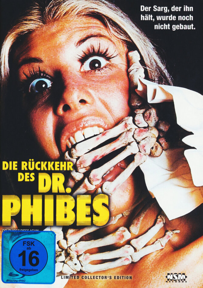 Die Rückkehr des Dr. Phibes (1972) Cover C, Édition Collector Limitée, Mediabook, Uncut, Blu-ray + DVD