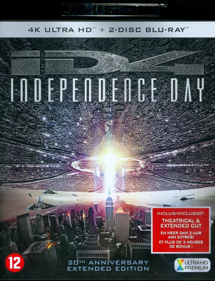 Independence Day (1996) Extended Cut, Version Cinéma, 4K Ultra HD + 2 Blu-ray
