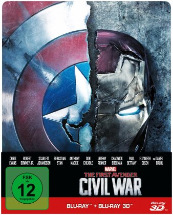 Captain America 3 - The First Avenger - Civil War (2016) (Limited Edition, Steelbook, Blu-ray 3D + Blu-ray)