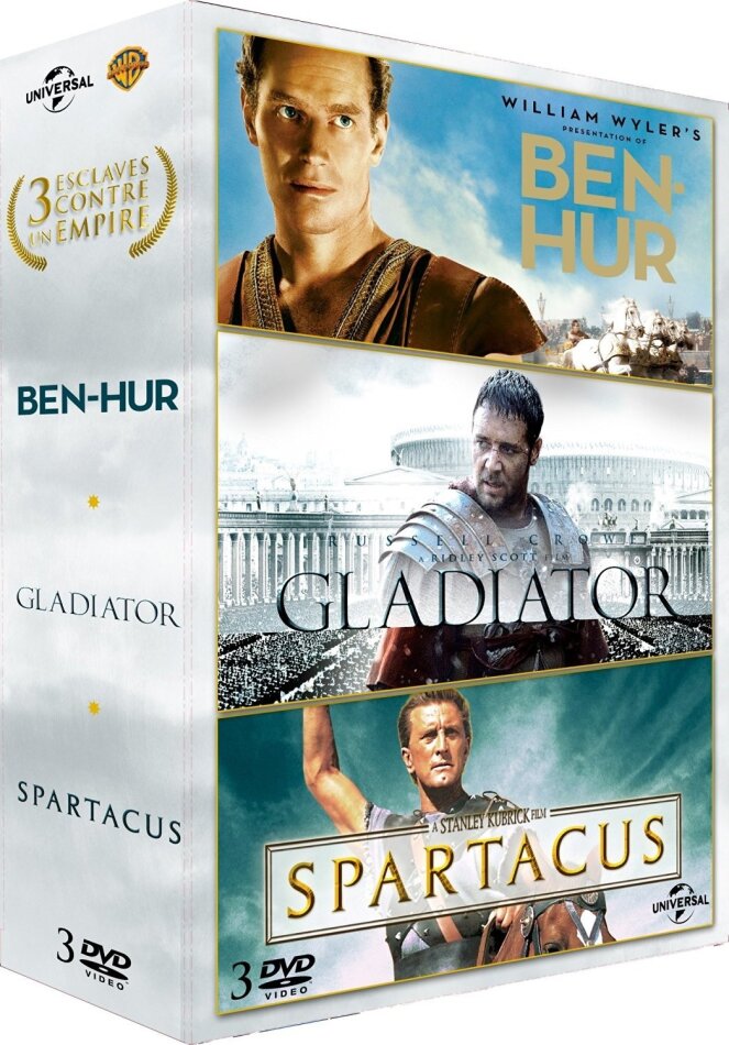 3 Esclaves contre un empire - Ben-Hur / Gladiator / Spartacus 3 DVD
