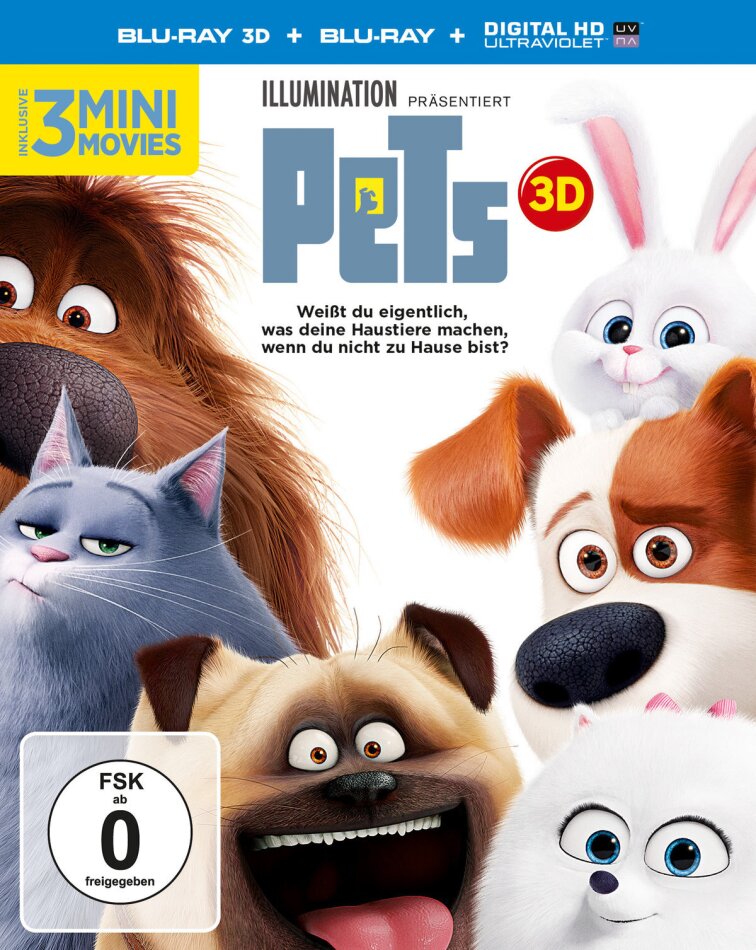 Pets (2016) Lenticular, Blu-ray 3D + Blu-ray