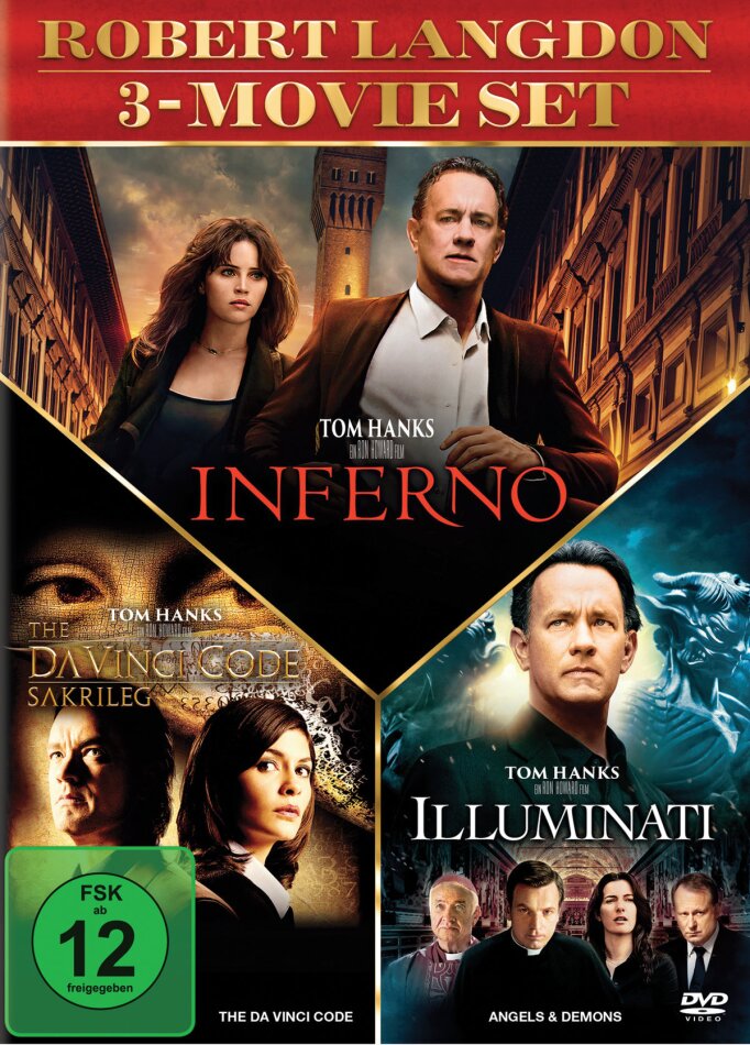 Robert Langdon 3-Movie Set - Inferno / The Da Vinci Code - Sakrileg / Illuminati 3 DVDs