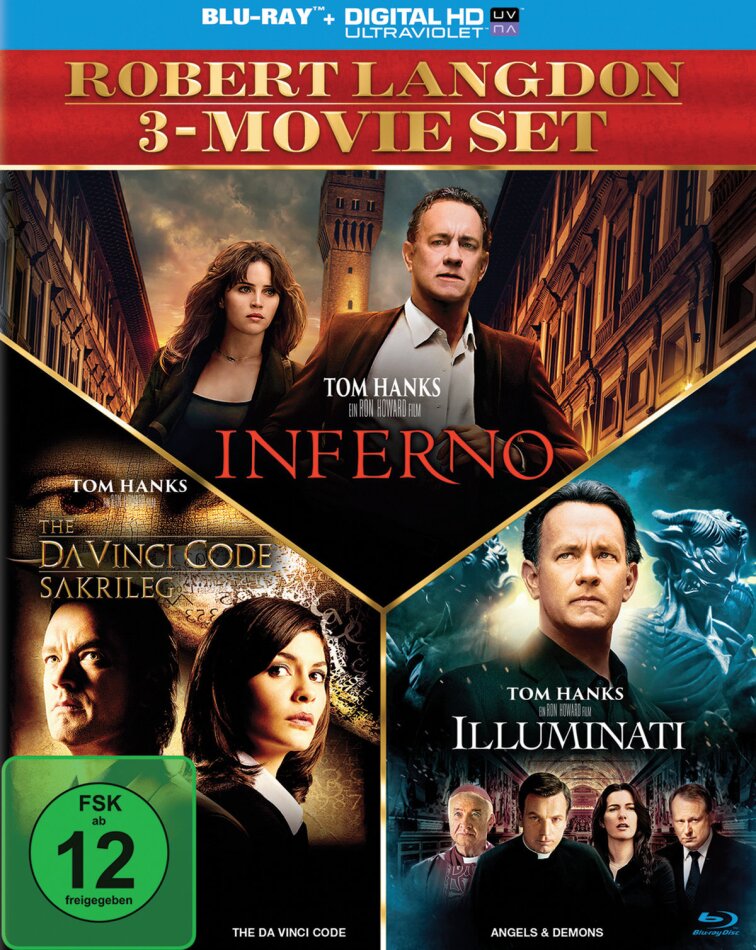 Robert Langdon 3-Movie Set - Inferno / The Da Vinci Code - Sakrileg / Illuminati 3 Blu-rays