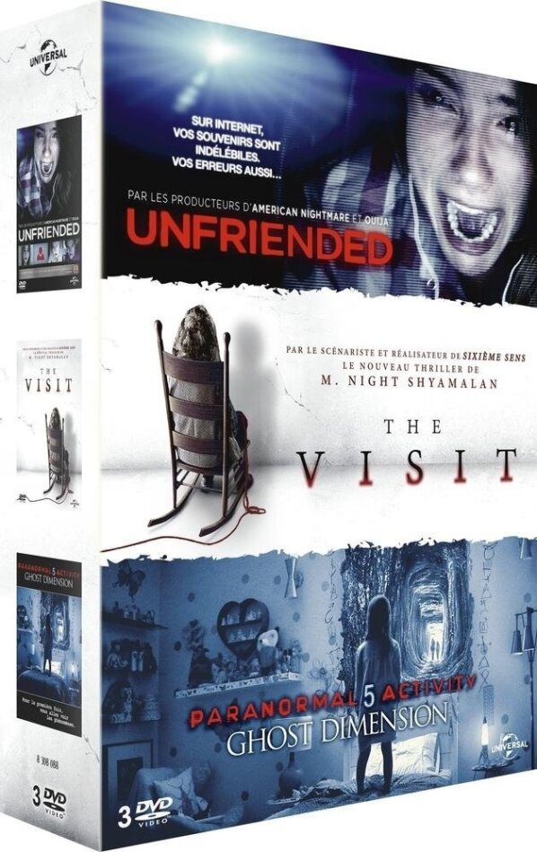 Coffret horreur - The Visit / Unfriended / Paranormal Activity 5 Ghost Dimension 3 DVDs