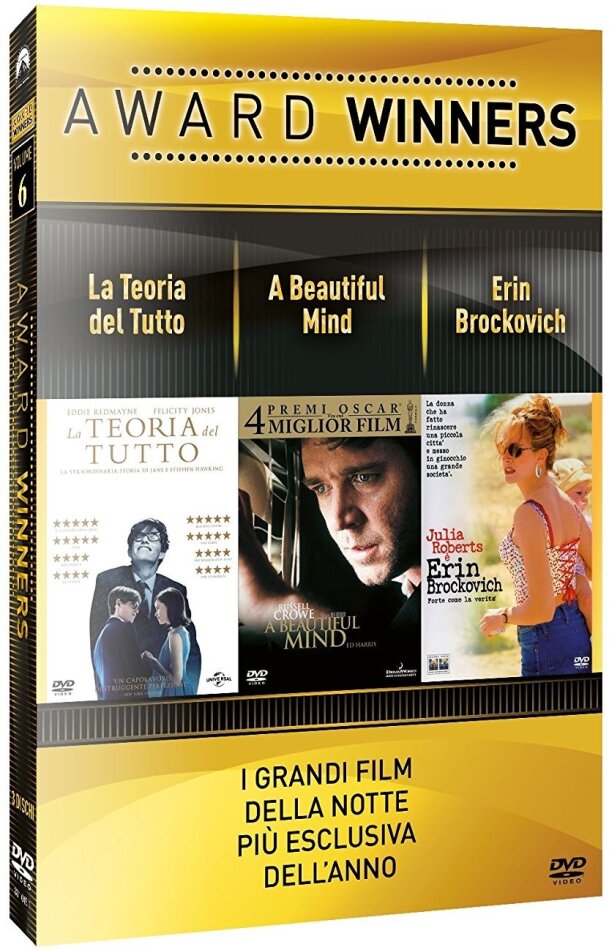 Award Winners - Volume 6 - La teoria del tutto / A Beautiful Mind / Erin Brockovich 3 DVDs