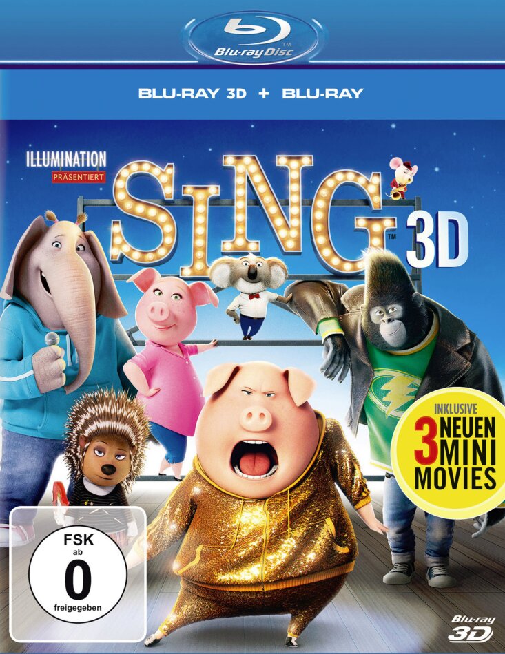 Sing (2016) Blu-ray 3D + Blu-ray