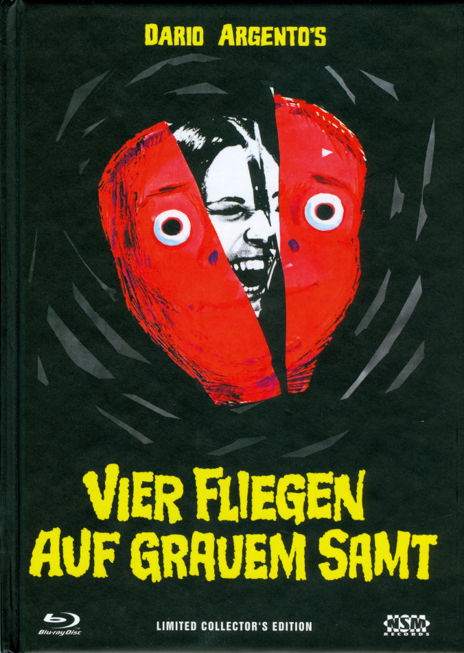 Vier Fliegen auf grauem Samt (1971) Cover A, Limited Collector's Edition, Mediabook, Uncut, Blu-ray + 2 DVDs
