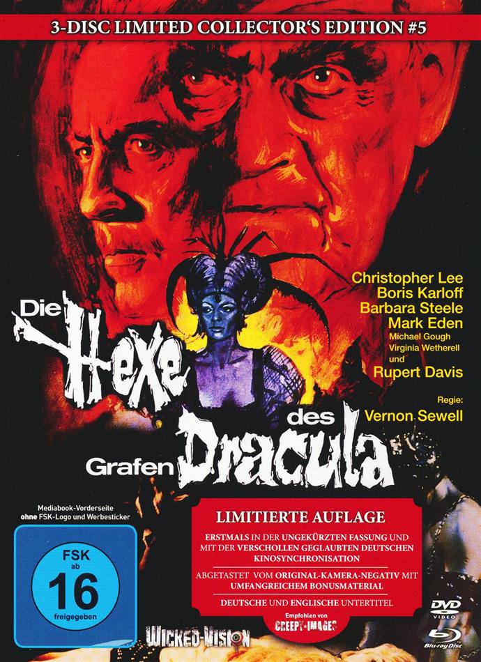 Die Hexe des Grafen Dracula (1968) Cover A, Collector's Edition, Limited Edition, Mediabook, Uncut, Blu-ray + 2 DVDs