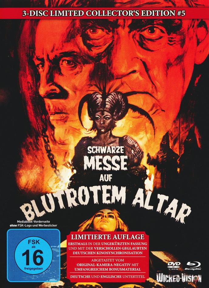 Schwarze Messe auf blutrotem Altar (1968) Cover C, Limited Collector's Edition, Mediabook, Uncut, Blu-ray + 2 DVDs