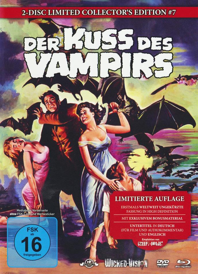 Der Kuss des Vampirs (1963) Cover B, Limited Edition, Mediabook, Uncut, Blu-ray + 2 DVDs