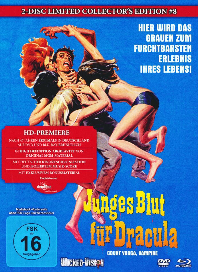Junges Blut für Dracula - Count Yorga, Vampire (1970) Cover A, Collector's Edition, Limited Edition, Mediabook, Uncut, Blu-ray + DVD