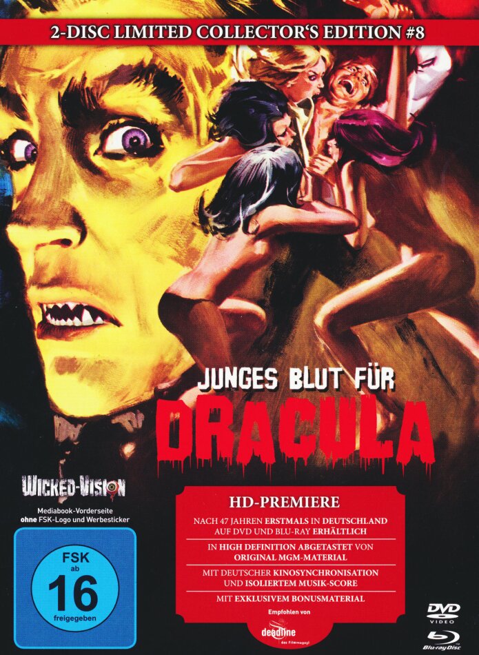 Junges Blut für Dracula (1970) Cover C, Collector's Edition, Limited Edition, Mediabook, Uncut, Blu-ray + DVD