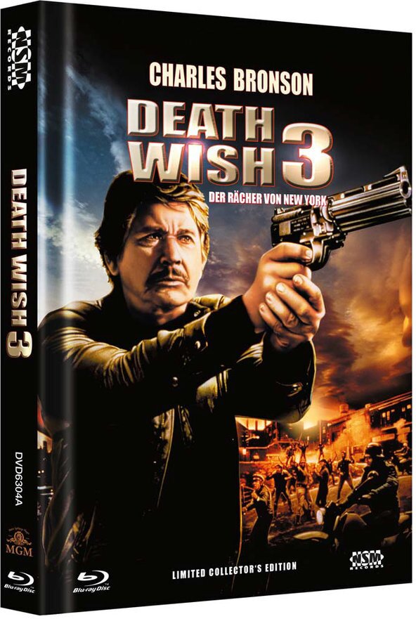 Death Wish 3 (1985) Cover A, Collector's Edition, Limited Edition, Mediabook, Uncut, Blu-ray + DVD