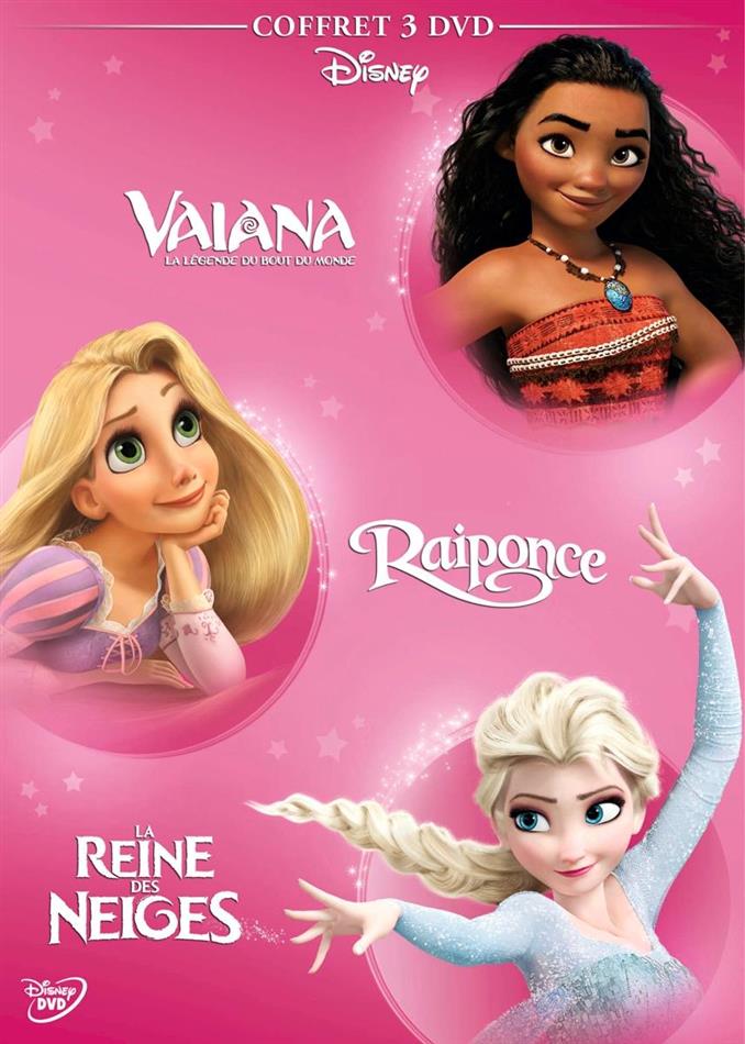 Vaiana / Raiponce / La Reine des Neiges Box, Limited Edition, 3 DVDs