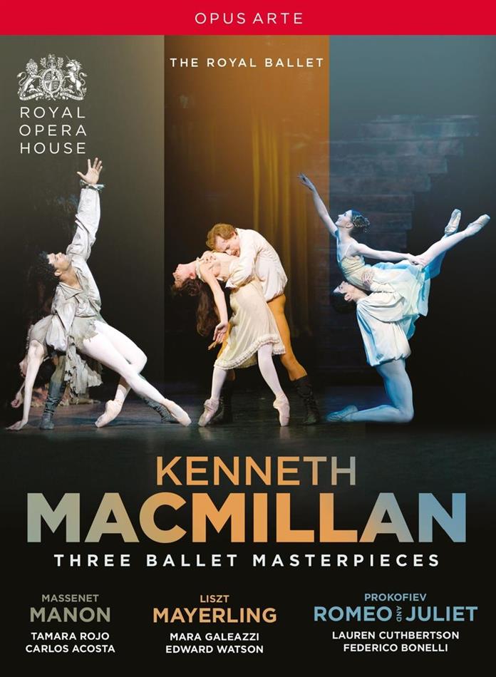 Royal Ballet, Orchestra of the Royal Opera House & Kenneth Macmillan - Three Ballets - Manon / Mayerling / Romeo & Juliet Opus Arte, 3 DVDs