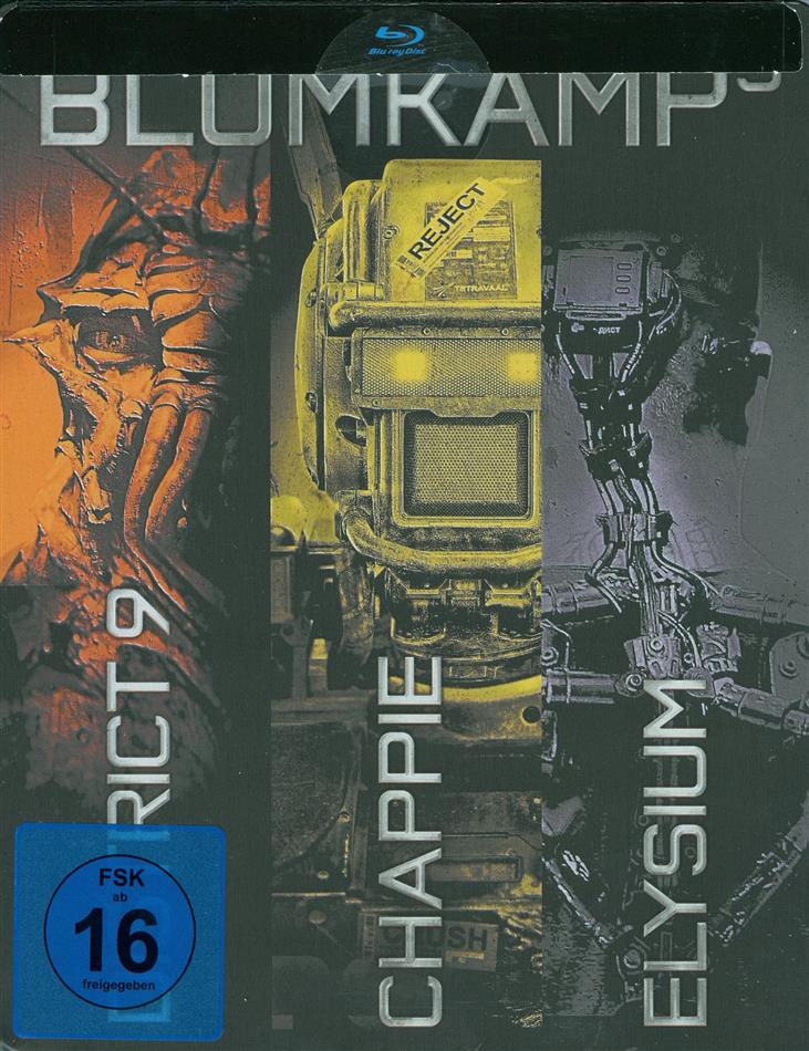 Blomkamp³ - District 9 / Chappie / Elysium Limited Edition, Steelbook, 3 Blu-rays