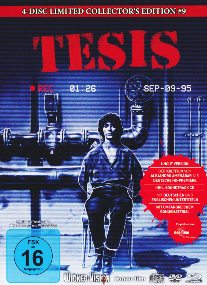 Tesis (1996) Cover C, Collector's Edition, Limited Edition, Mediabook, Uncut, Blu-ray + 2 DVDs + CD